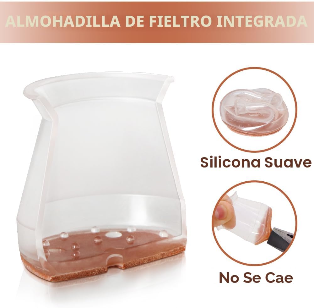 Protege tu piso y elimina el ruido molesto de tus sillas con este paquete de 24 almohadillas