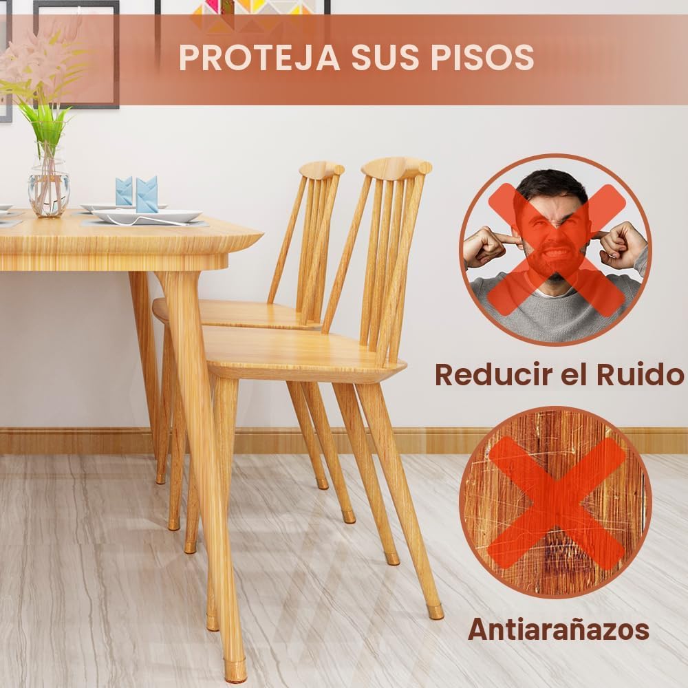 Protege tu piso y elimina el ruido molesto de tus sillas con este paquete de 24 almohadillas