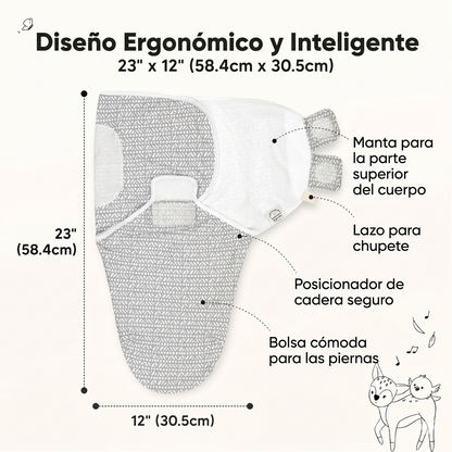 Pack 2 Swaddle (Arrullos) Orgánicos para Recién Nacido – Algodón Suave y Transpirable (0-3 meses)